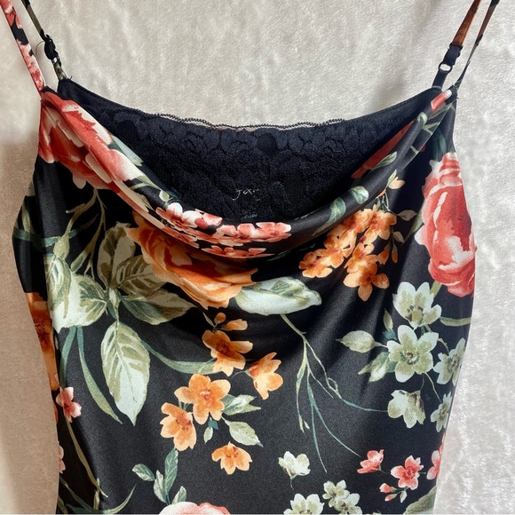 BY&BY Floral Womens Spaghetti Strap Lace and Slit Midi Dress Size Small Elegant - Picture 3 of 9